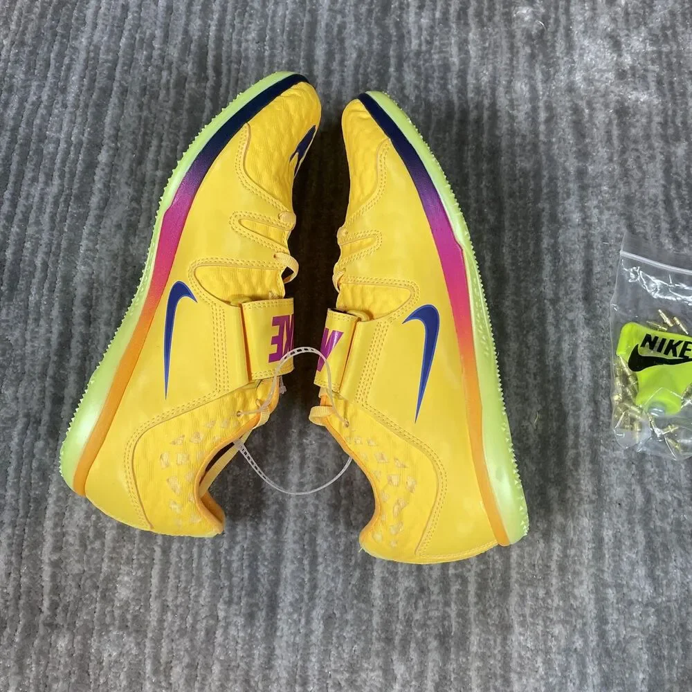 Nike Track & Field Shoes Mens Size 8.5 Yellow Spiked High Jump Spikes FZ9636-800